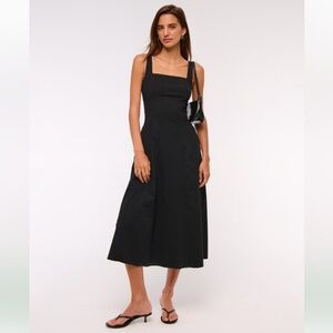 Abercrombie & Fitch Black Midi Dress